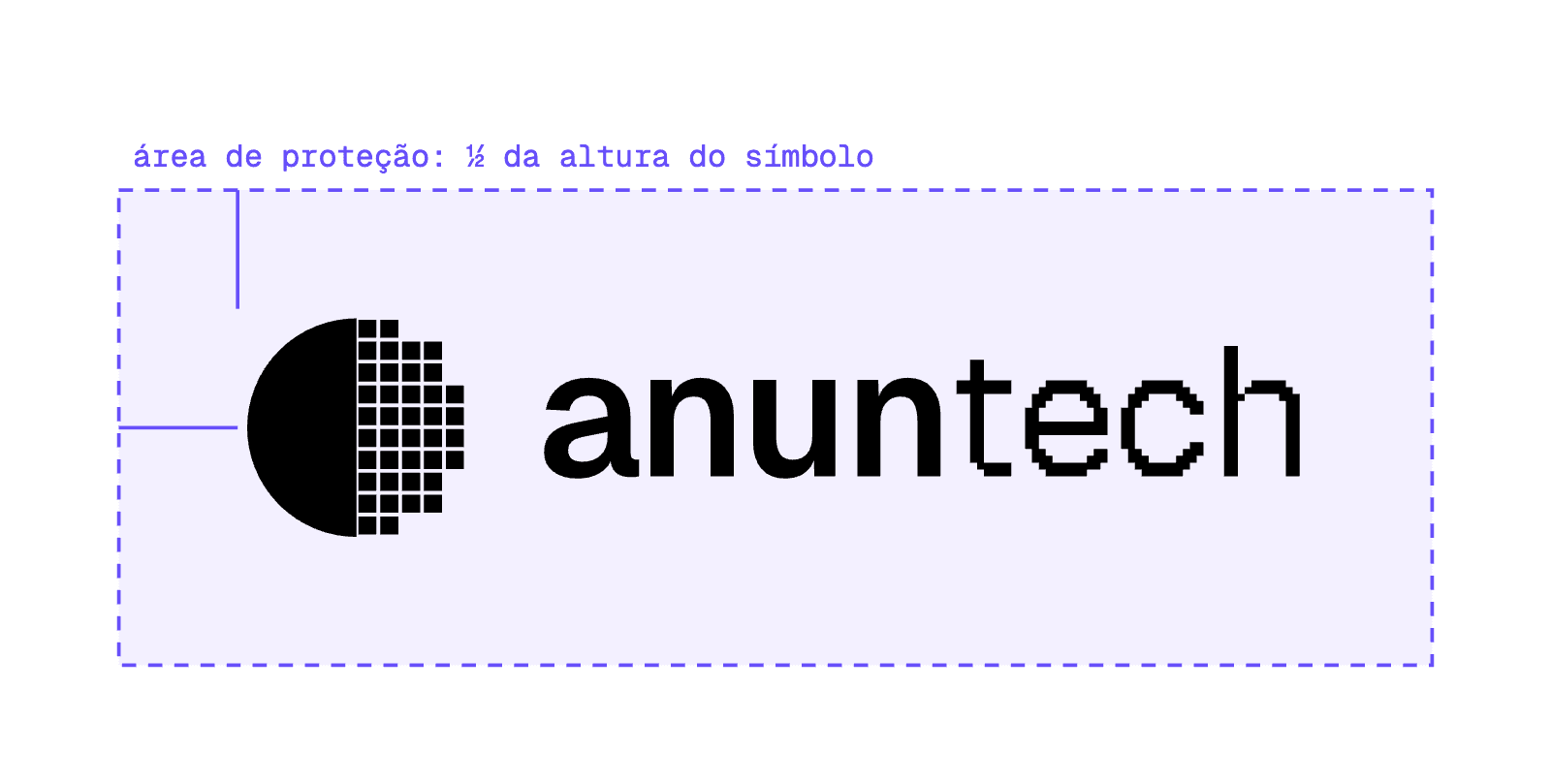 Área de protección del logotipo: espacio libre de media altura del símbolo alrededor